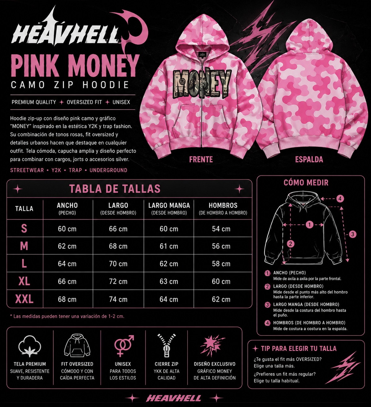HEAVHELL CASHPINK HOODIE