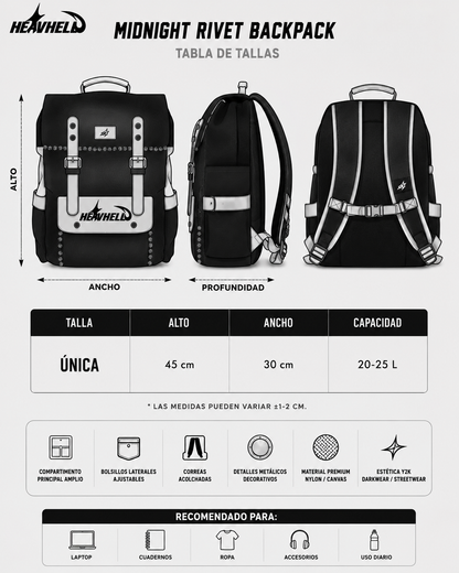 MIDNIGHT RIVET BACKPACK